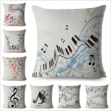 Tema de la música nota Musical imprimir Throw Pillow Case 45*45 cm cuadrado cojín cubierta de algodón de lino almohadas hogar decoración funda de almohada ali-62320658